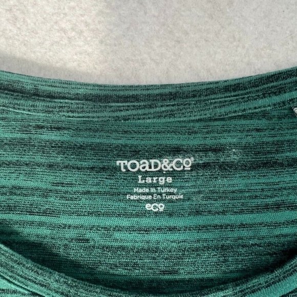 Toad & Co Womens Imogene Dress Large L 3/4 Sleeves Heathered Teal Blue Pockets - Picture 4 of 9